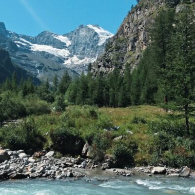 Torrente, bosco e montagne